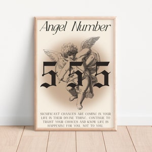 Engel Zahl 555 Print: Kokette Zimmerdeko (PNG Datei)