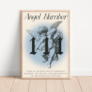 Angel Number 111 Print: Coquette Room Decor (PNG File)