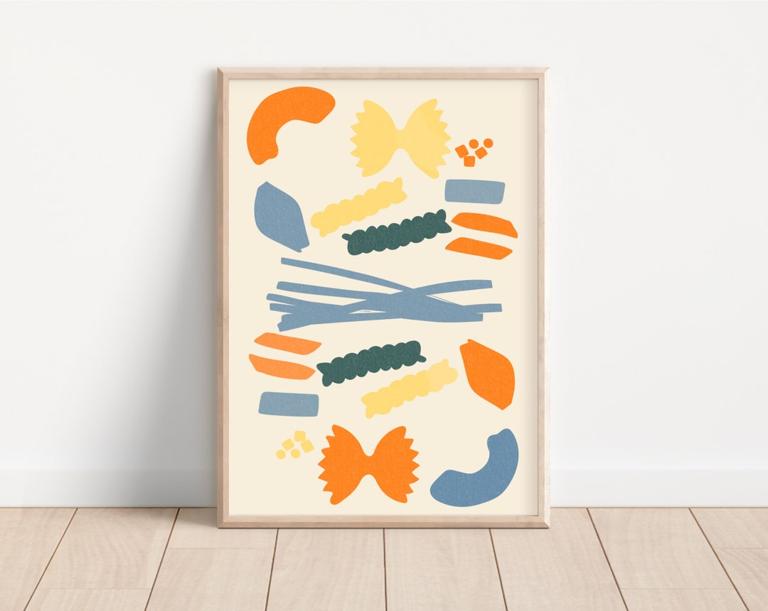 Italienische Sommer Pasta Print Trendy Spaghetti Wandkunst Tomate Girl