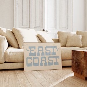 East Coast Coastal Cowgirl Print: Blue Wall Art (Digital Print)