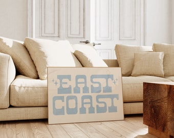 East Coast Coastal Cowgirl Print: Blue Wall Art (Digital Print)