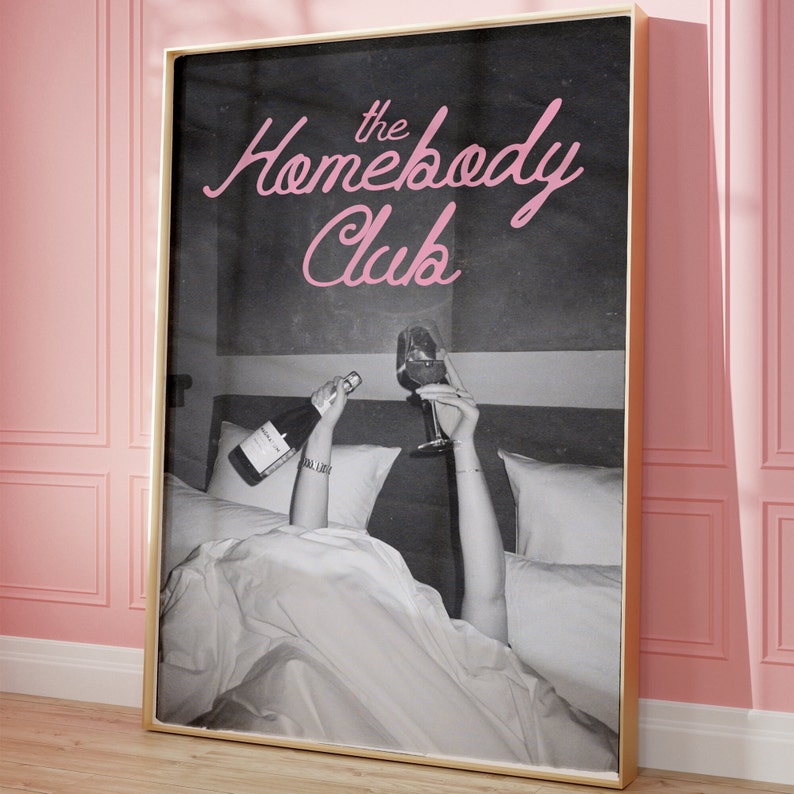 Homebody Digital Print Newspaper Print This Must Be The Place Print Printable Art Preppy Wall Art Cocktail Poster Retro Newspaper Poster image 1
