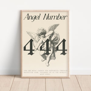 Angel Number Digital Print 444 Poster Angel Number Wall Art 444 Manifest Printable Download PNG File