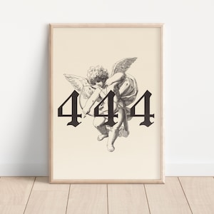 Angel Number 444 Print: Coquette Room Decor (PNG File)