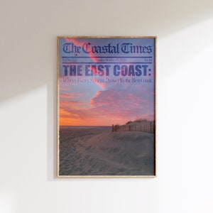 East Coast Newspaper Print: Coastal Cowgirl Wall Art (Digital Print)