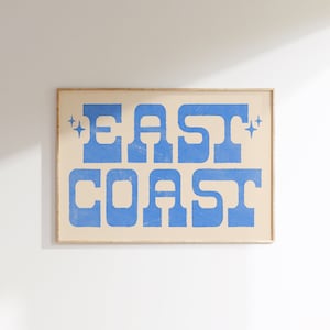 East Coast Blue Landscape Print: Coastal Cowgirl Wall Art (Digital Print)