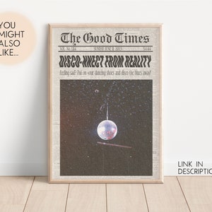 Homebody Digital Print Newspaper Print This Must Be The Place Print Printable Art Preppy Wall Art Cocktail Poster Retro Newspaper Poster image 10