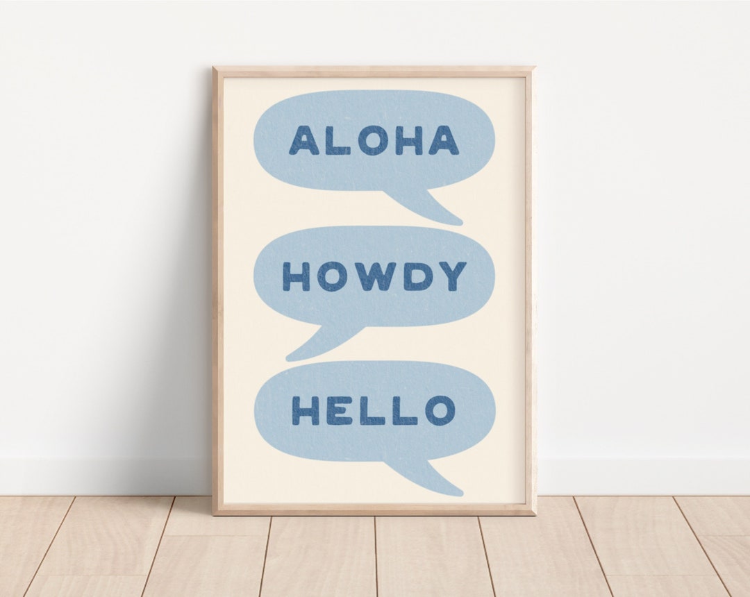 Aloha Howdy Hello Print: Coastal Cowgirl Wall Art (digital Print) - Etsy