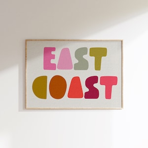 East Coast Landscape Print: Funky Coastal Wall Art (Digital Print)