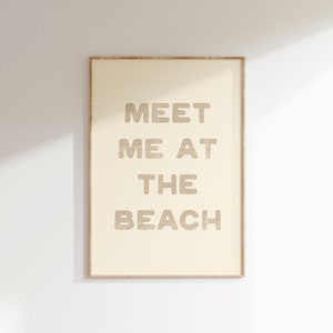 Meet Me at The Beach Print Neutral Coastal Cowgirl Wall Art Poster Coastal Nieta Decoración Estética Impresiones de moda Imprimible Arte de pared