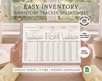 Beginner Inventory Spreadsheet Easy Stock Tracker Simple Product Inventory Manager Small Business Stock Control Organizer Google Sheets