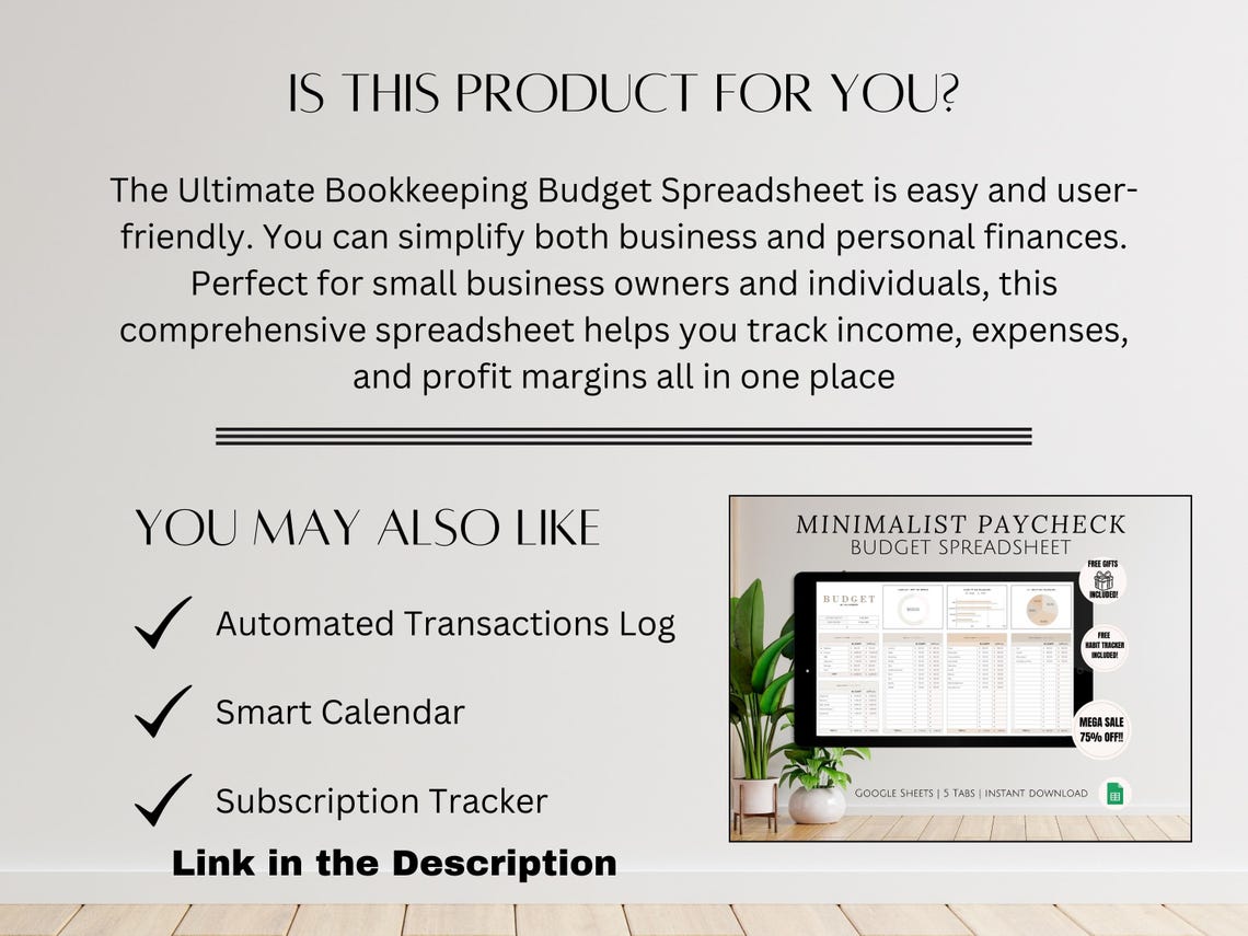 Simple Small Bookkeeping Business Google Sheets Spreadsheet Minimalist ...