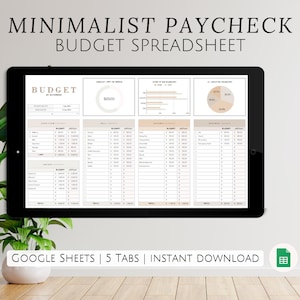Ultiem minimalistisch salarisbudget Google Spreadsheets Spreadsheet voor freelancers Kostenbesparingstracker voor eigenaren van kleine bedrijven Planner