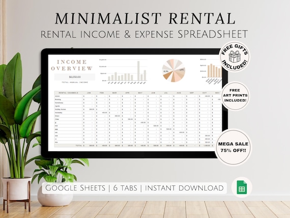 Google Sheets Rental Income & Expense Single Property Landlord Tracker Spreadsheet Profit Investment Management for Real Estate Agents Costs