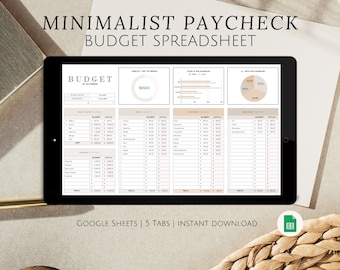 Automated Paycheck Budget Google Sheets Spreadsheet Financial Tracking for Every Wage Monthly Expense Organizer for Traveller Vacations