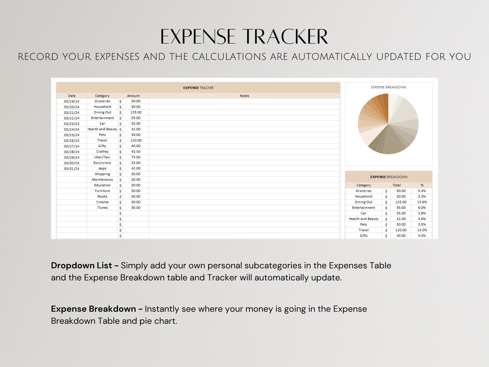 Minimalist Budget Spreadsheet Google Sheets & Excel for Freelancers ...