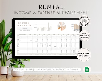Google Sheets Rental Income & Expense Single Property Landlord Tracker Spreadsheet Profit Investment Management for Real Estate Agents Costs