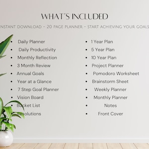 Printable Fillable Goal Planner Bundle, Daily Weekly Monthly Yearly ...