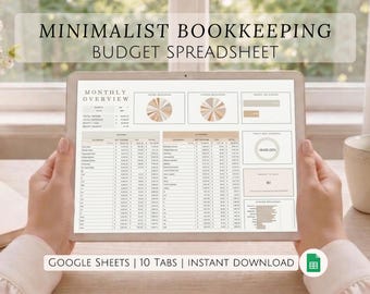 Beginner Bookkeeping Spreadsheet Simple Business Income Expense Tracker Easy Small Business Finance Organizer Starter Accounting Template
