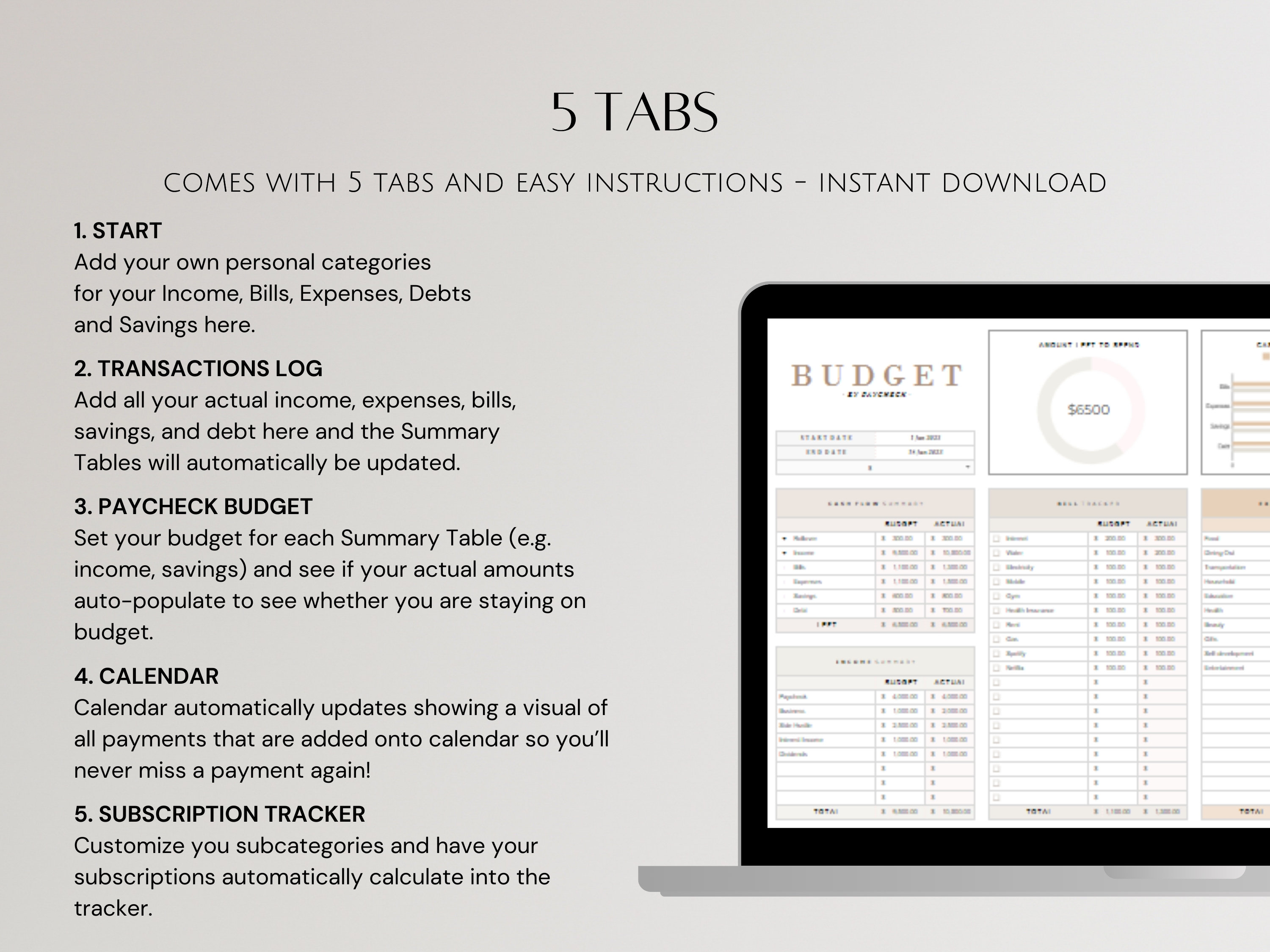 Ultimate Minimalist Paycheck Budget Google Sheets Spreadsheet for ...