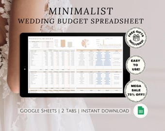 Wedding Budget Google Sheets Simple Spreadsheet Bride Groom Expense Template Affordable Easy to Use Budgeting Saving Costs Bridal Funds DIY