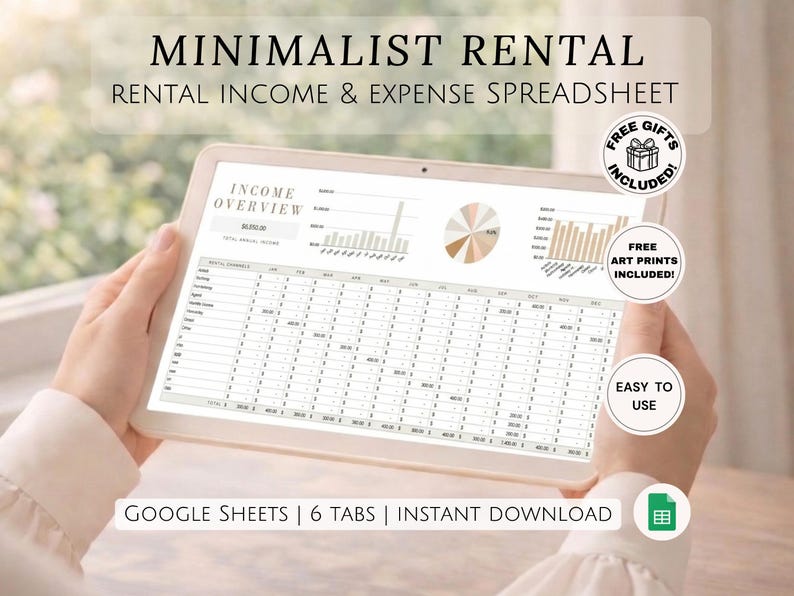 Beginner Rental Property Tracker Spreadsheet Simple Landlord Income ...