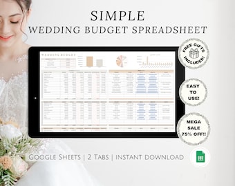 Simple Wedding Budget Google Sheets Spreadsheet for Easy to Use