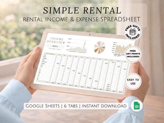 Easy Rental Income Spreadsheet Beginner Friendly Landlord Accounting Sheet Single Property Rent Tracker Passive Income Manager Google Sheets