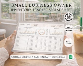Business Inventory Spreadsheet Stock Tracker Product Inventory Manager Supply Management Template Google Sheets for Small Business Owners