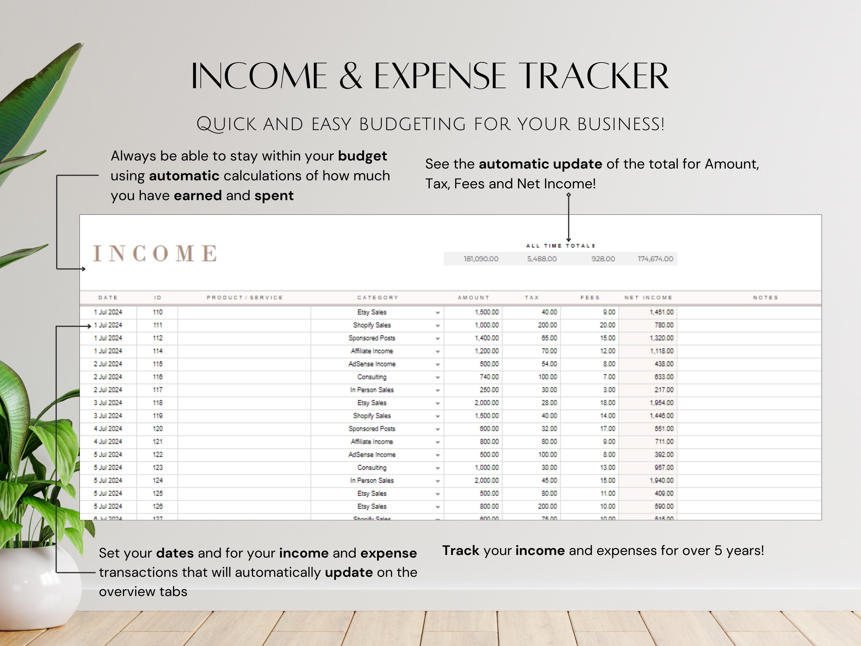 Simple Small Bookkeeping Business Google Sheets Spreadsheet Minimalist