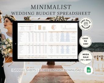 Simple Wedding Budget Google Sheets Spreadsheet for Easy to Use Brides DIY Bridal Financial Planning Template Save Money Expenses Organizer