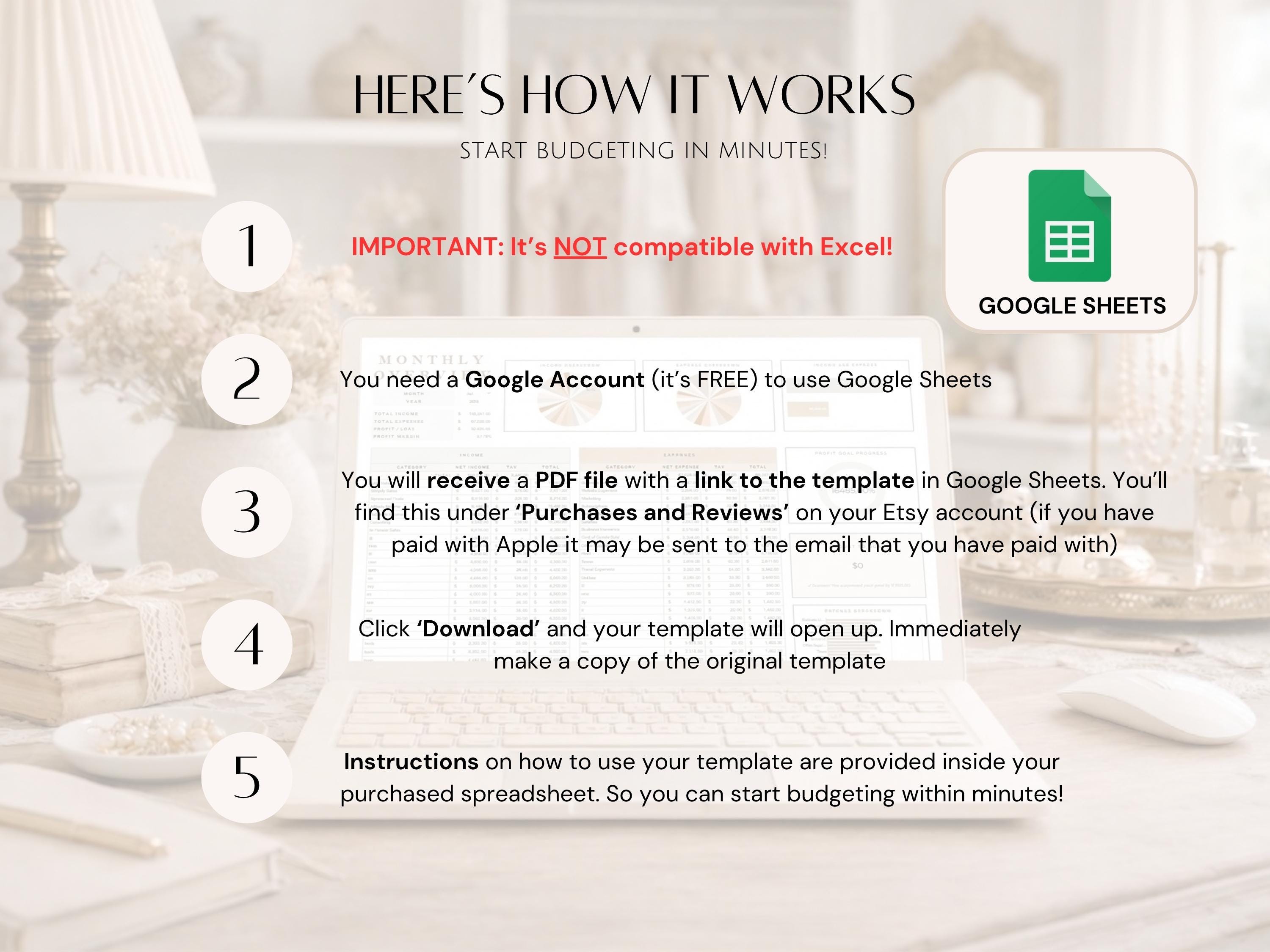 Vintage Shop Bookkeeping Spreadsheet Antique Store Revenue Expense ...