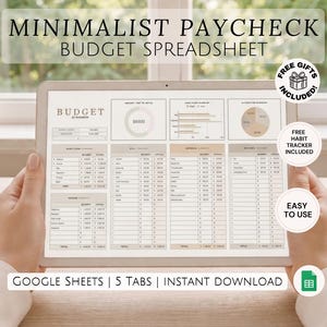 Beginner Paycheck Budget Spreadsheet Simple Paycheck Planner Weekly Income Expense Tracker for First Time Money Organizer Google Sheets