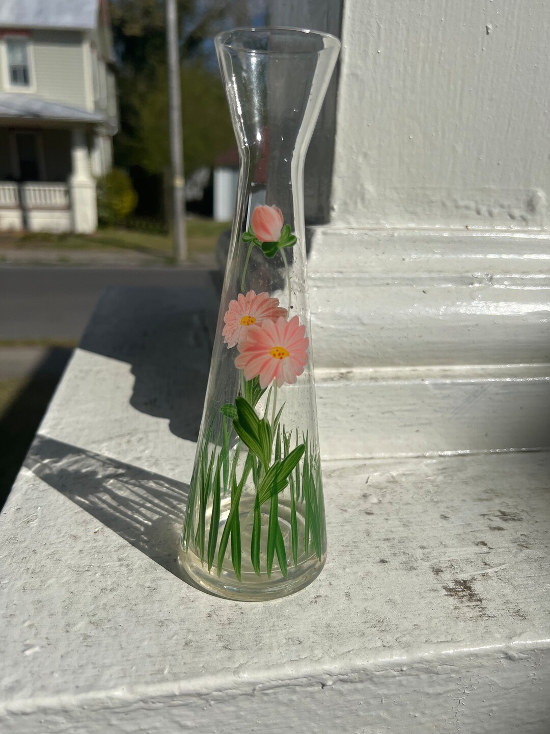 Hand Painted Glass Bud Vase Etsy