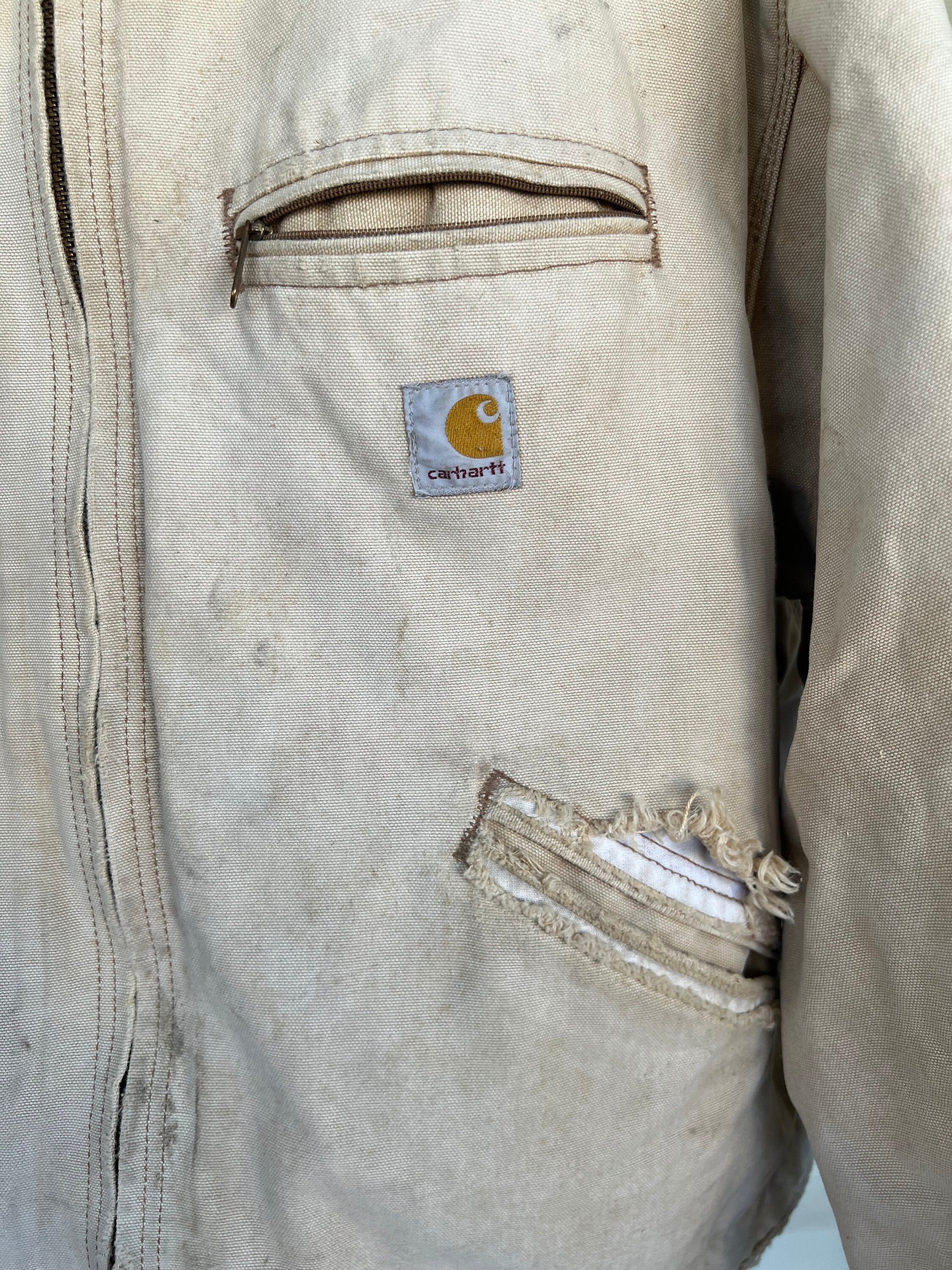 Carhartt Detroit Jacket Mens L? Blanket Lined VTG Canvas Tan Carhartt Detroit Jacket Mens L? Blanket Lined VTG Canvas Tan