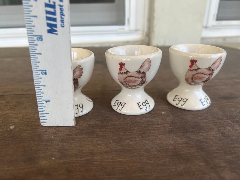 3 Vintage Egg Cups Chickens Etsy