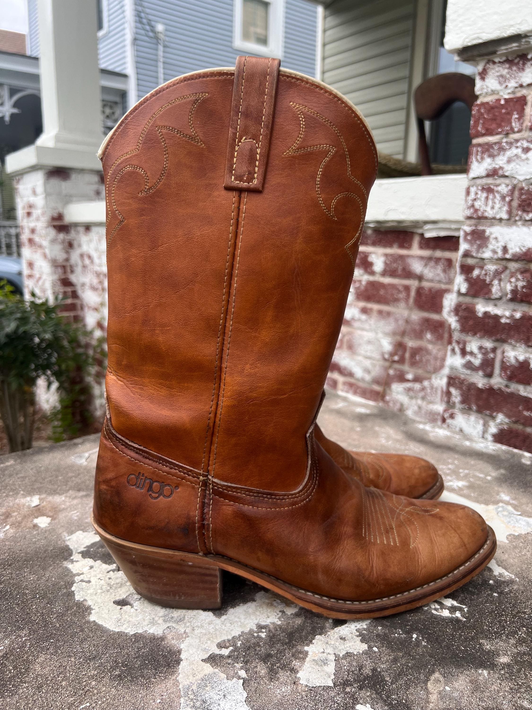 Dingo 1969 Vintage Acme Cowboy Boots 10 D USA Made 70s 80s Blonde