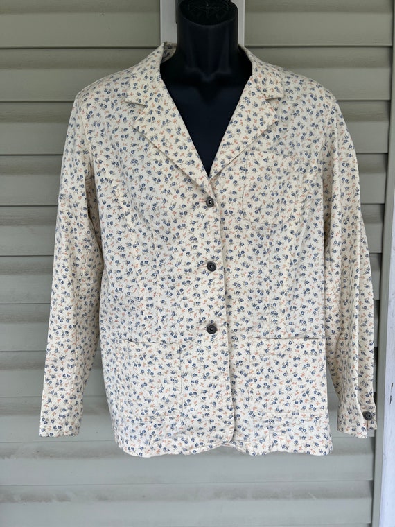 Liz Claiborne Lizwear Denim Cotton Blazer Jacket W