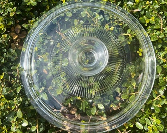 7 3/4” Round PYREX Clear Glass Casserole Dish Replacement Lid w Knob & Starburst