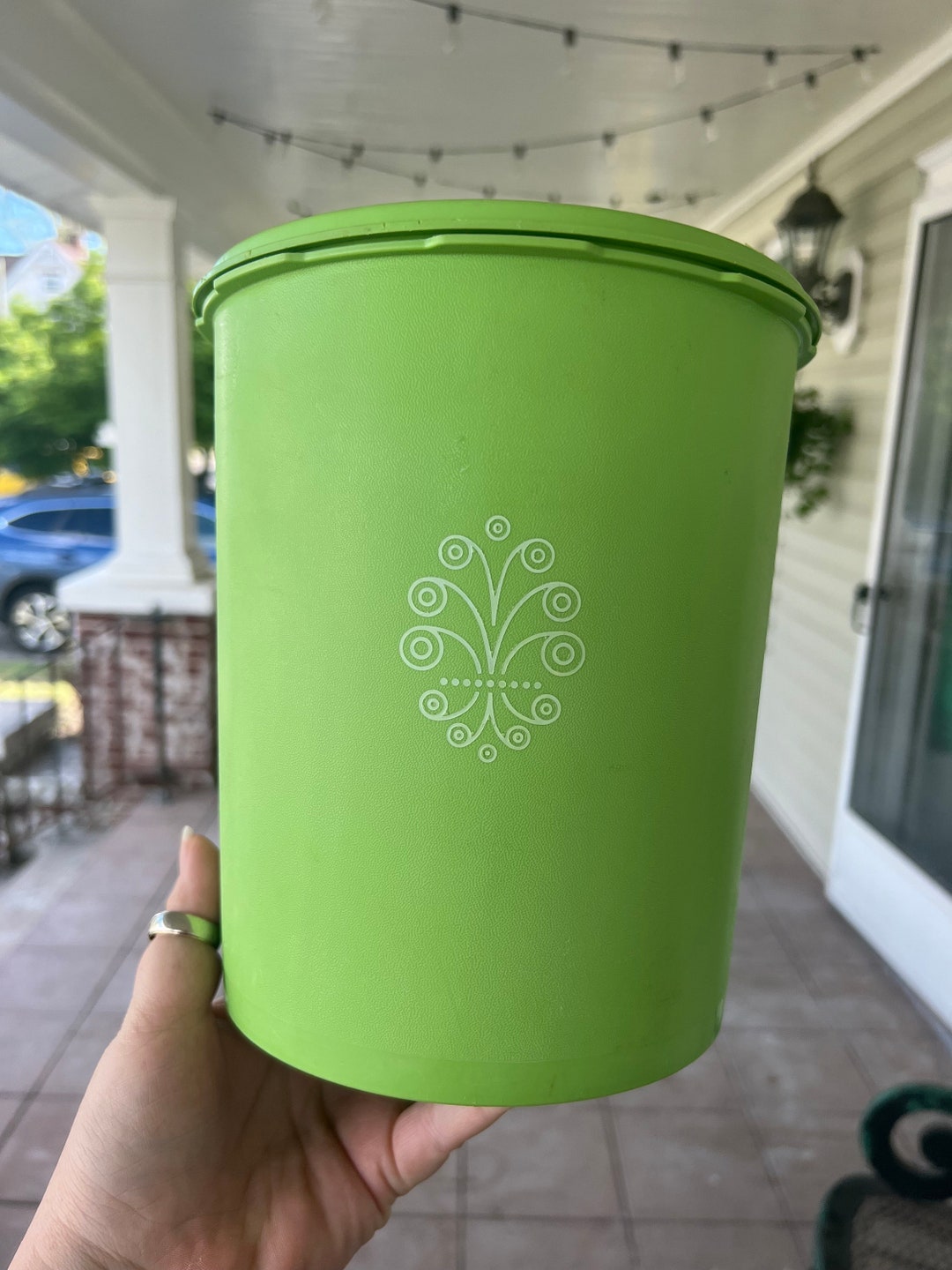 Vintage Tupperware Apple Green/lime Green Canister 1970's Etsy