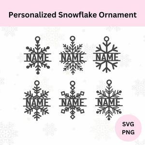 Personalisierte Schneeflocke Ornament Bundle | Weihnachten Schneeflocken Dekoration SVG | Weihnachtsschmuck | SVG für Cricut | Digitaler Download