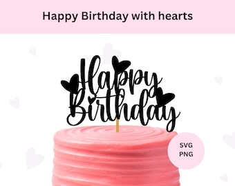 Happy Birthday Cake Topper SVG, Happy Birthday Svg , Cake Topper File, Cake Topper SVG, cricut cut file, DIY cake topper