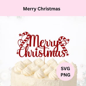 Merry Christmas Svg | Digital Download | Merry Christmas Cake Topper | Svg Cut File | Cricut Christmas Svg | Merry Christmas Png