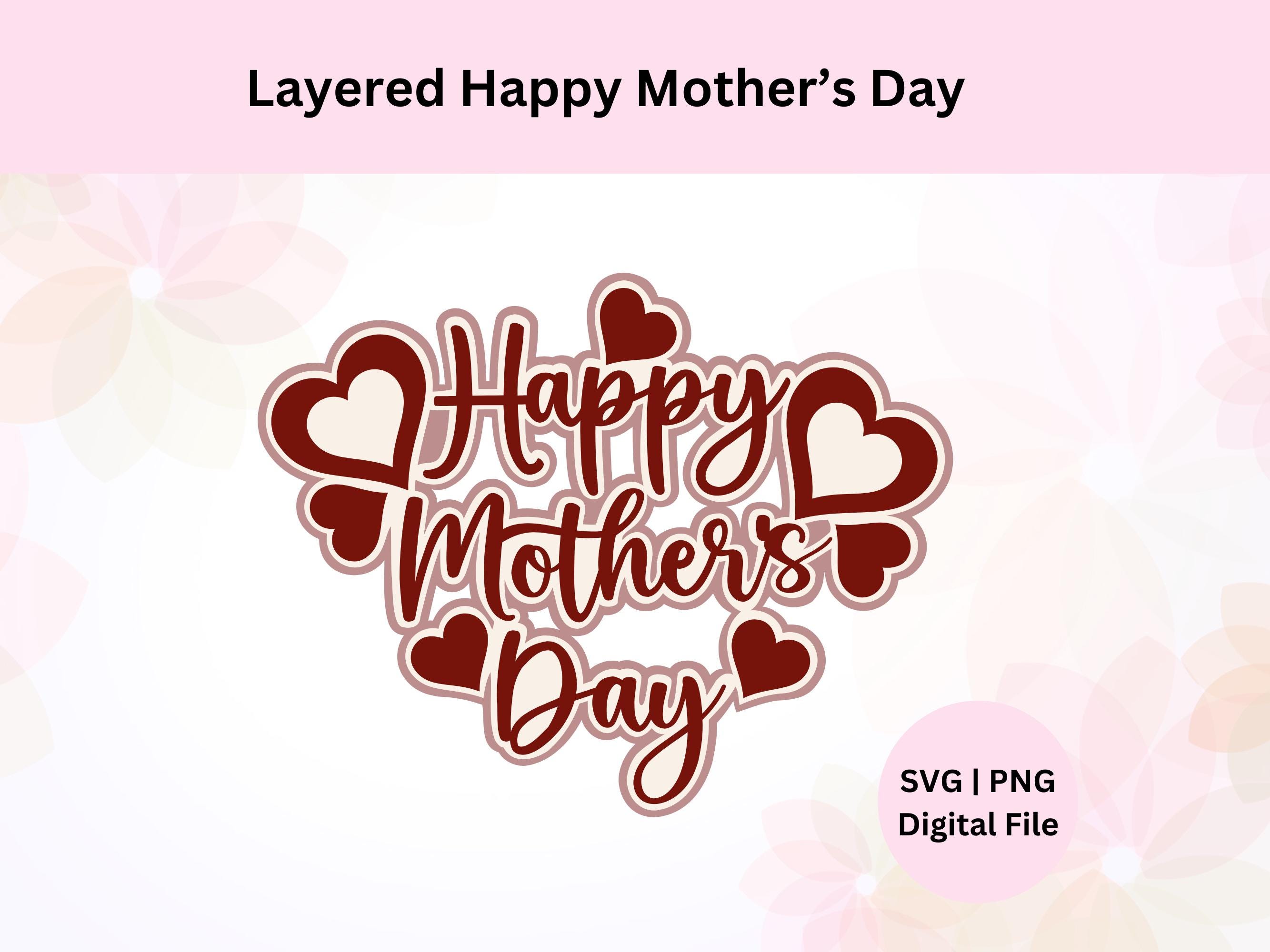 Goldfarbener Glitzer-Kuchenaufsatz "Happy Mother's Day" – Ca. 15 X 13 Cm – Fertig Montiert, Für Muttertagskuchen