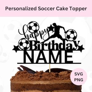 Svg de décoration de gâteau de football personnalisé | Téléchargement numérique | Décoration pour gâteau personnalisée | Décoration de gâteau football | Svg de décoration de gâteau