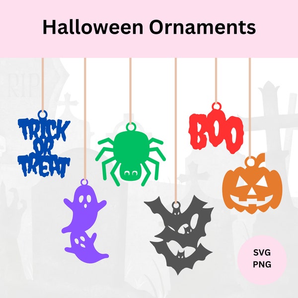 Halloween Ornaments Svg | Halloween Svg Bundle | Cut File Cricut | Halloween Decor Svg | Halloween tags | DIY party decor | Digital Download