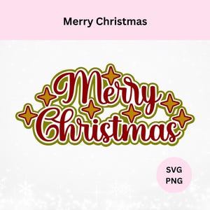 Layered Merry Christmas Svg | Digital Download | Merry Christmas Svg | Digital Cut File | Christmas Svg