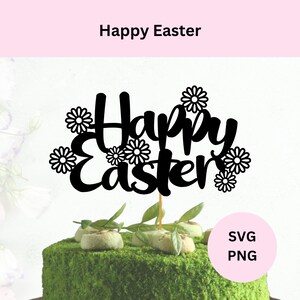 Adorno para tarta de Pascua en formato Svg / Descarga digital / Svg de Pascua / Adorno para tarta en formato Svg / Svg de Pascua / Archivo de corte Cricut / Adorno para tarta de Pascua