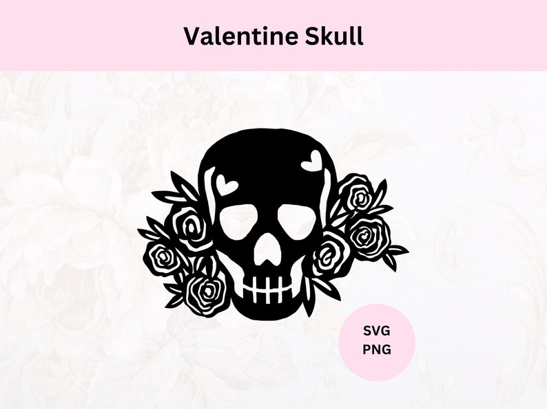 Valentine Skull Cake Topper Svg | Digital Download | Valentine Svg ...