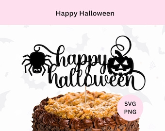 Fröhliches Halloween Dekor | Glückliches Halloween-Zeichen | Digitaler Download | Halloween-Kuchendeckel geschnitten Datei | Halloween Png | Digitale Schnittdatei
